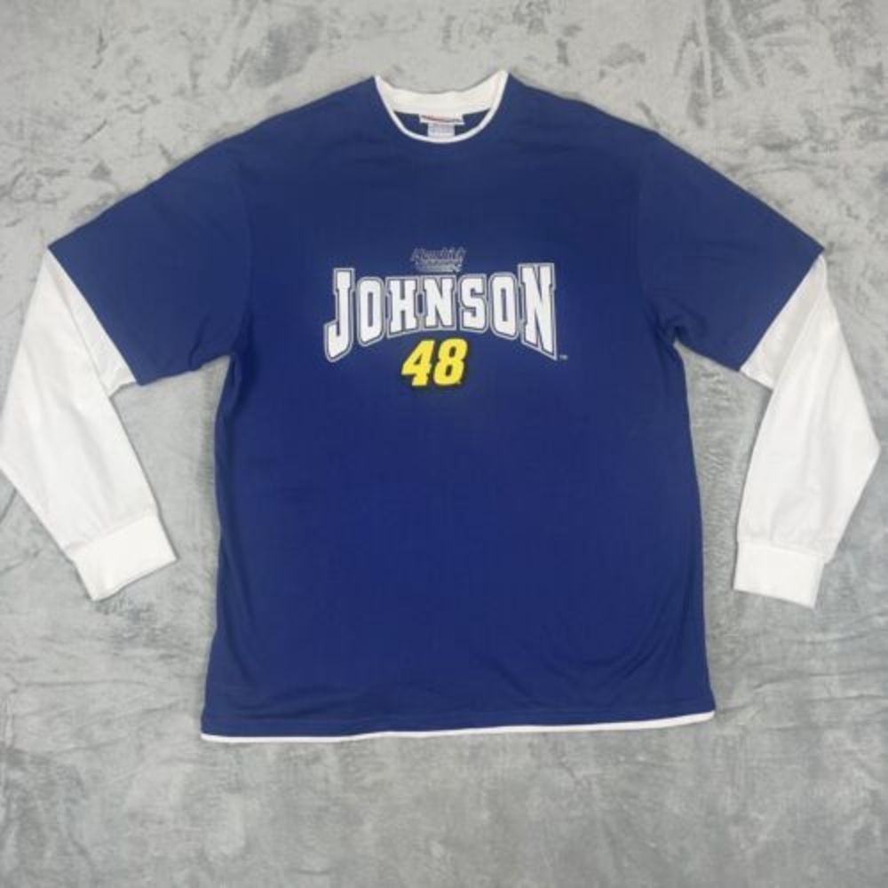 Chase Authentics Jimmie Johnson NASCAR Long Sleeve Mens Large‎ Shirt EUC